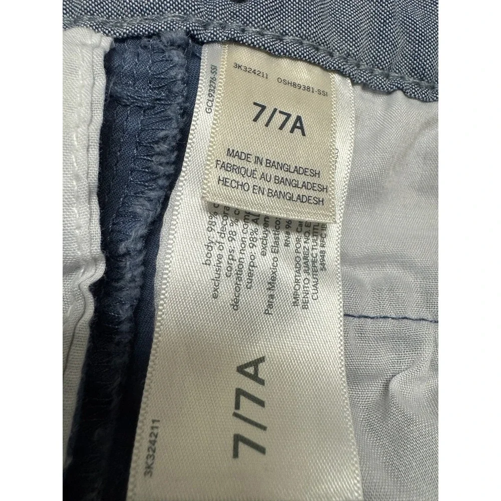 OshKosh‎ B'gosh Pants Size 7 Unisex Blue Chinos with Elastic Waist Cotton Blend